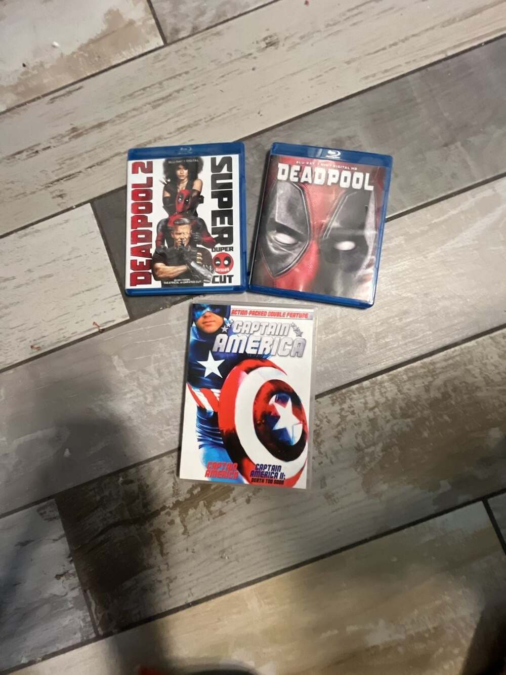 Marvel Deadpool & Deadpool 2 Blu-ray Lot with Captain America DVD